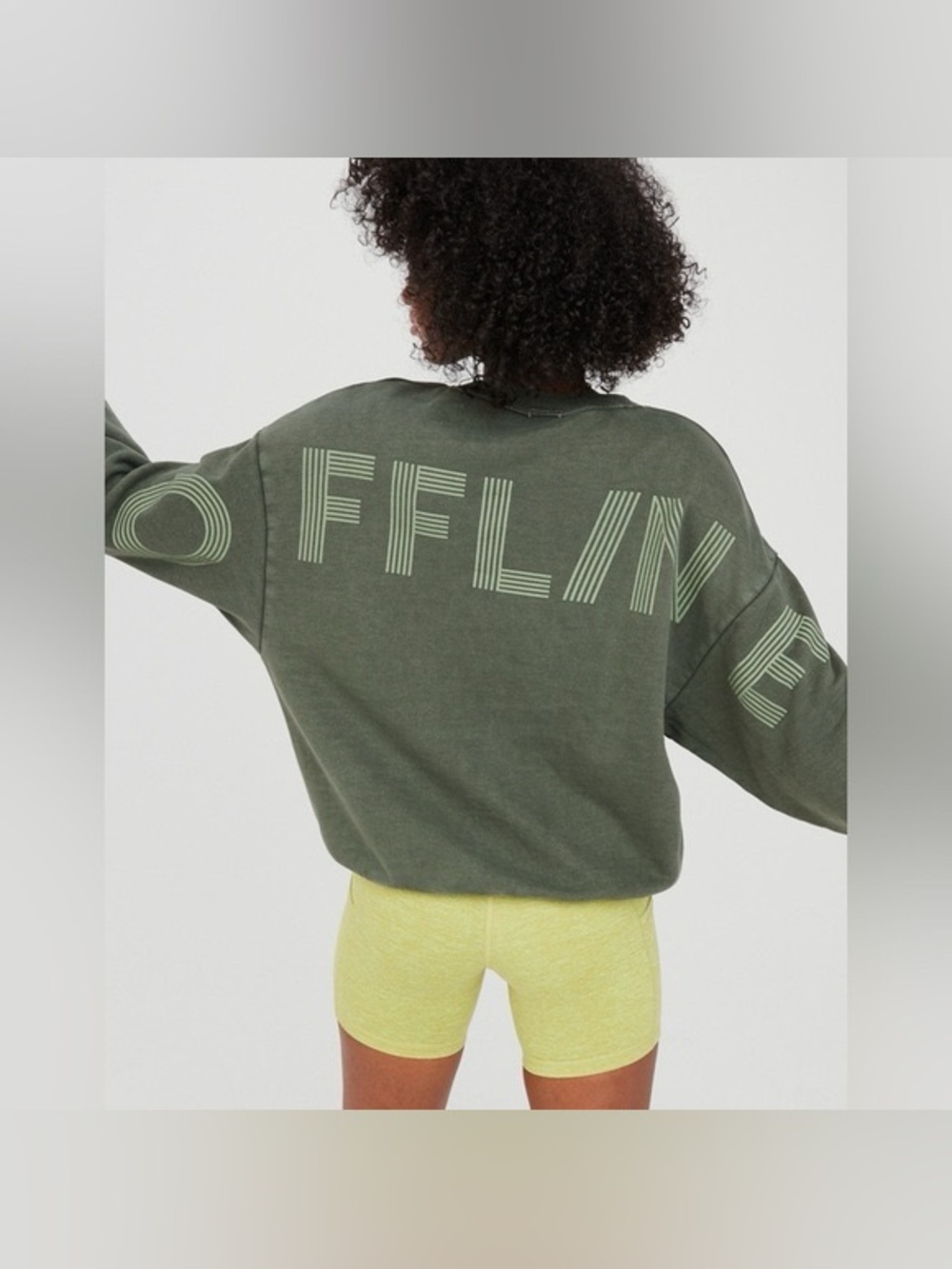 aerie Olive Green Graphic Sweatshirt
